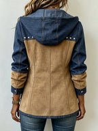 Women’s Patchwork Hooded Jacket for Versatile Styling