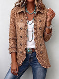 Women's Vintage Bohemian Flower Print Pleated Jacket for Every Occasion