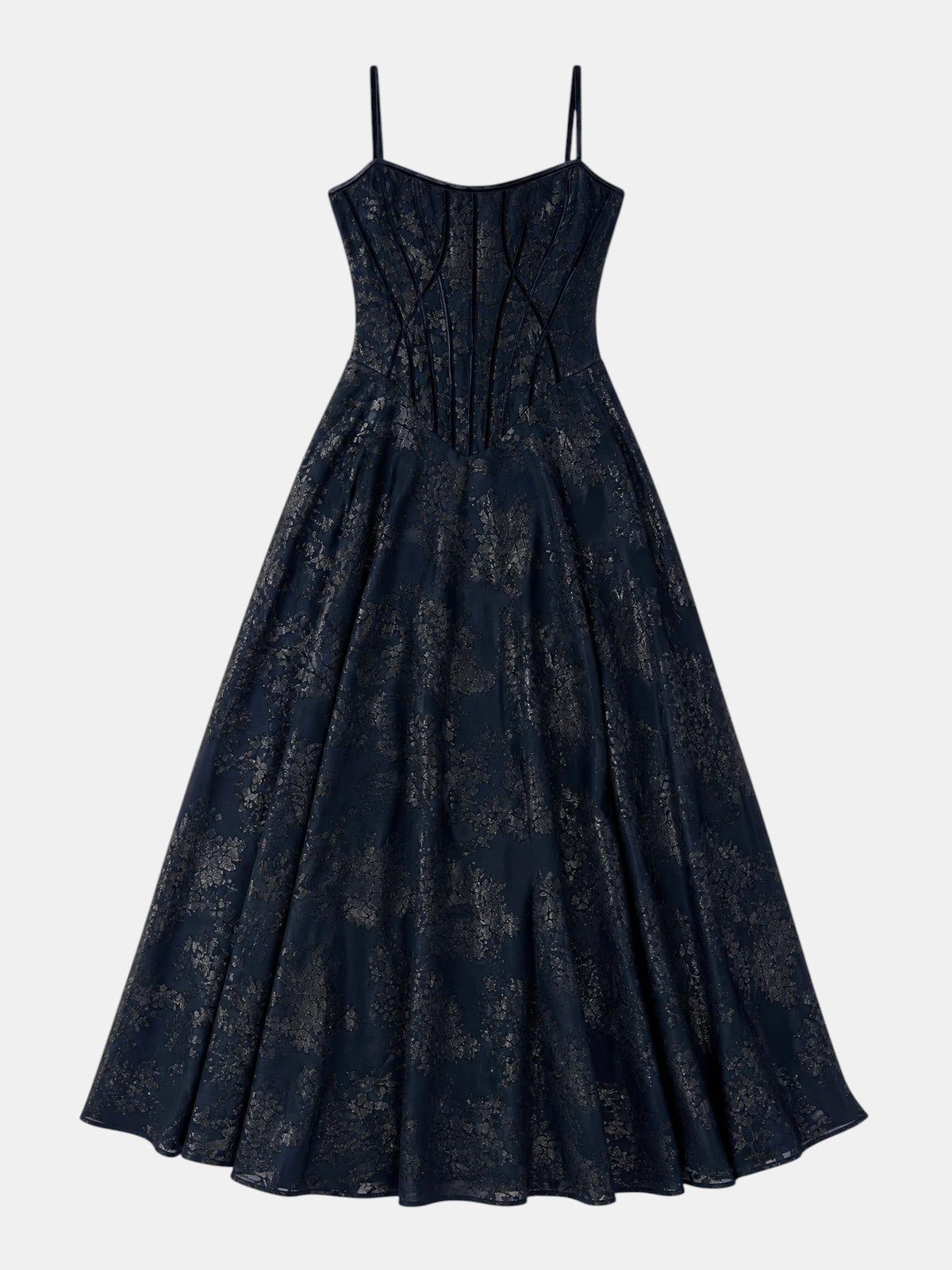 Gleamond | Spaghetti Strap Chiffon Floral Formal Dress Gleamond