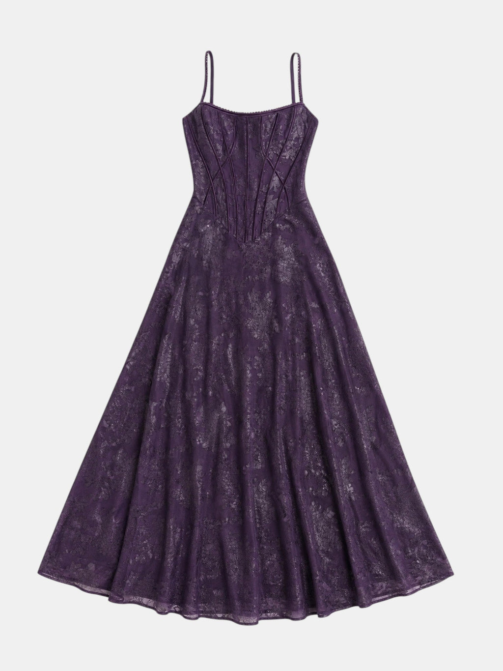 Gleamond | Spaghetti Strap Chiffon Floral Formal Dress Gleamond