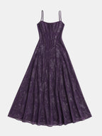 Gleamond | Spaghetti Strap Chiffon Floral Formal Dress Gleamond