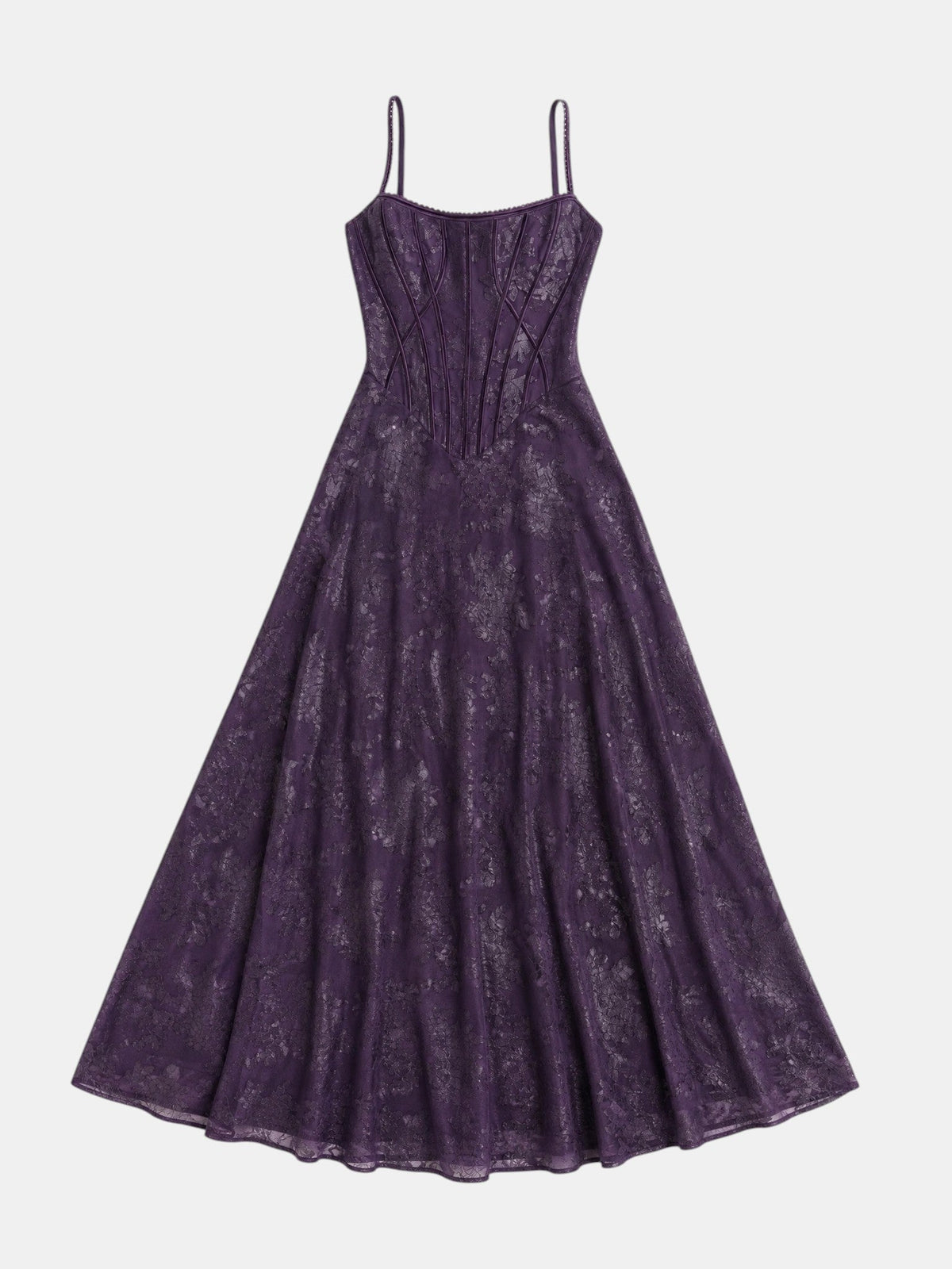 Gleamond | Spaghetti Strap Chiffon Floral Formal Dress Gleamond