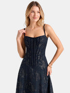 Gleamond | Spaghetti Strap Chiffon Floral Formal Dress Gleamond