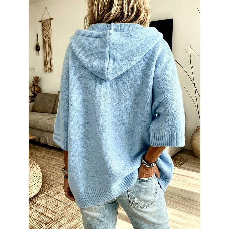Women's Cozy Hooded Open-Front Cardigan for Everyday Style