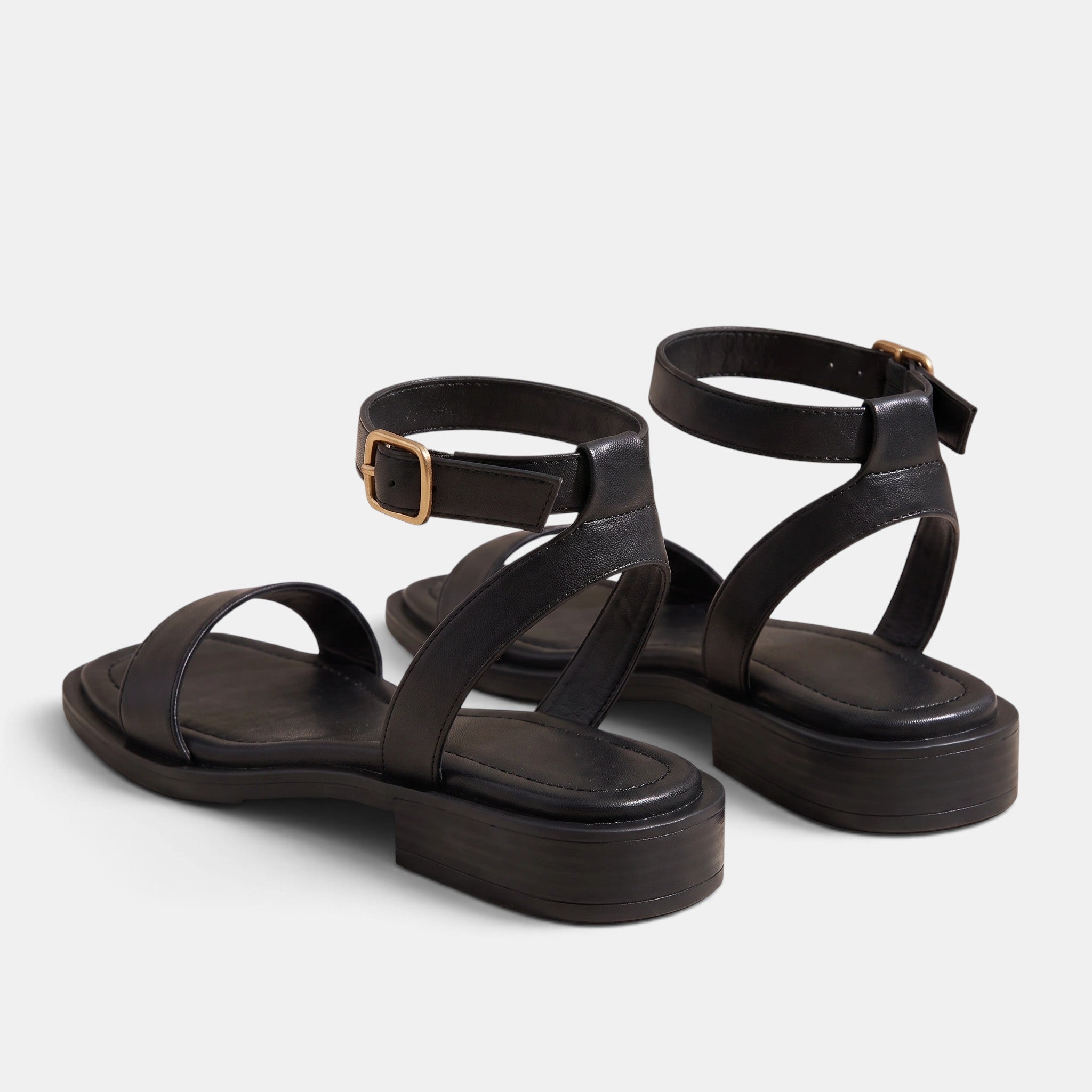 Women's Adjustable Strap Sandals with Buckle and Low Heel