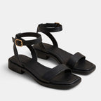 Women's Adjustable Strap Sandals with Buckle and Low Heel
