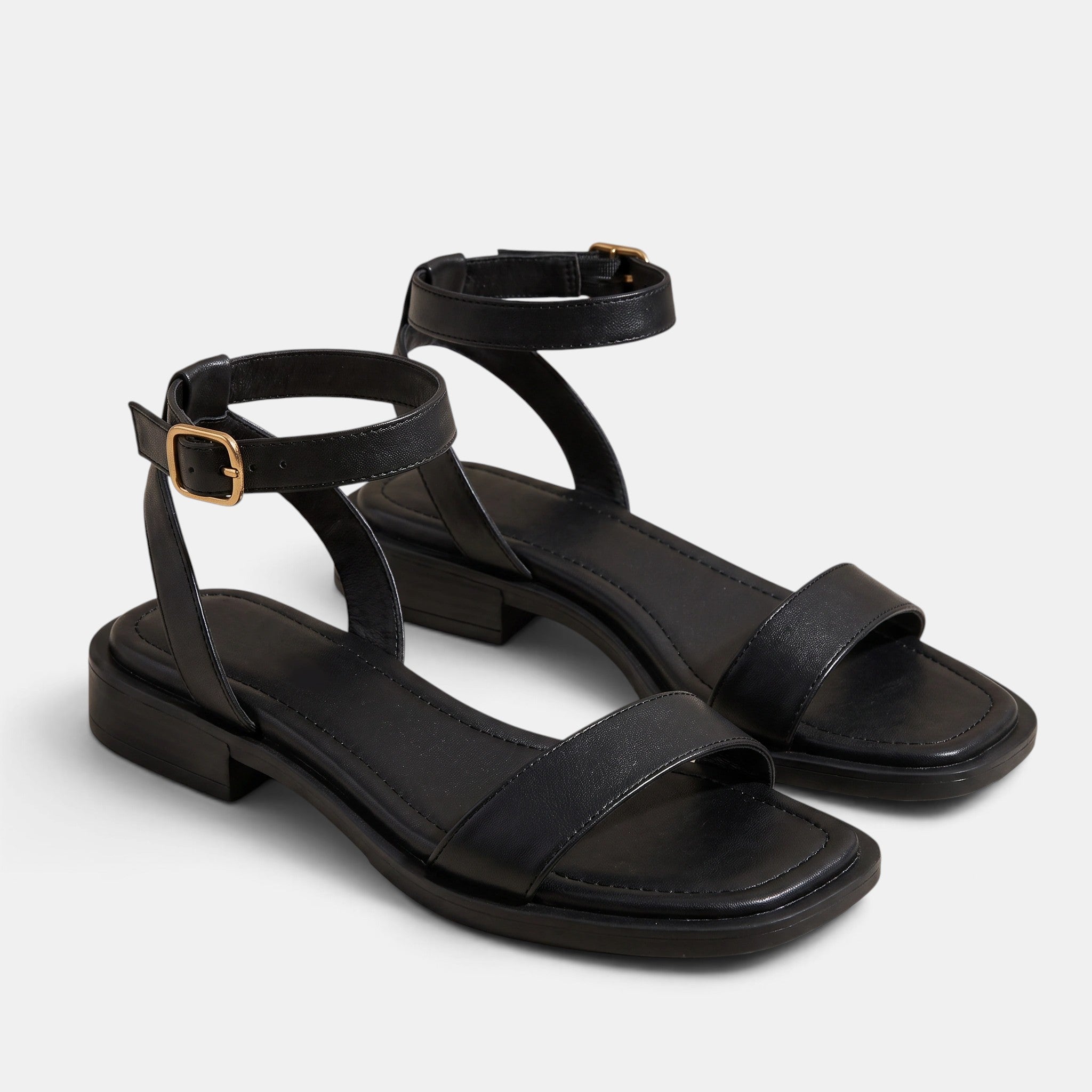 Women's Adjustable Strap Sandals with Buckle and Low Heel
