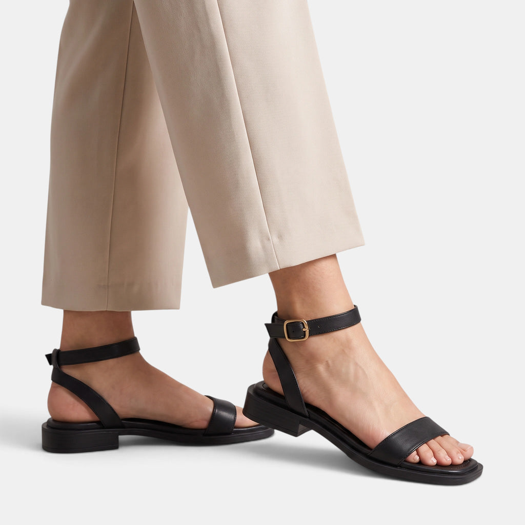 Women's Adjustable Strap Sandals with Buckle and Low Heel