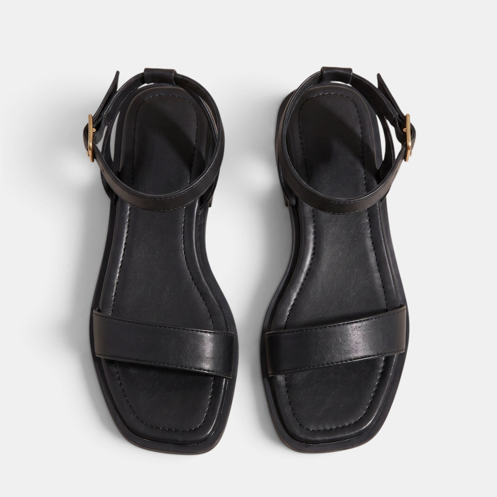 Women's Adjustable Strap Sandals with Buckle and Low Heel