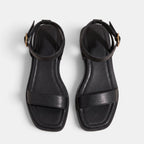 Women's Adjustable Strap Sandals with Buckle and Low Heel