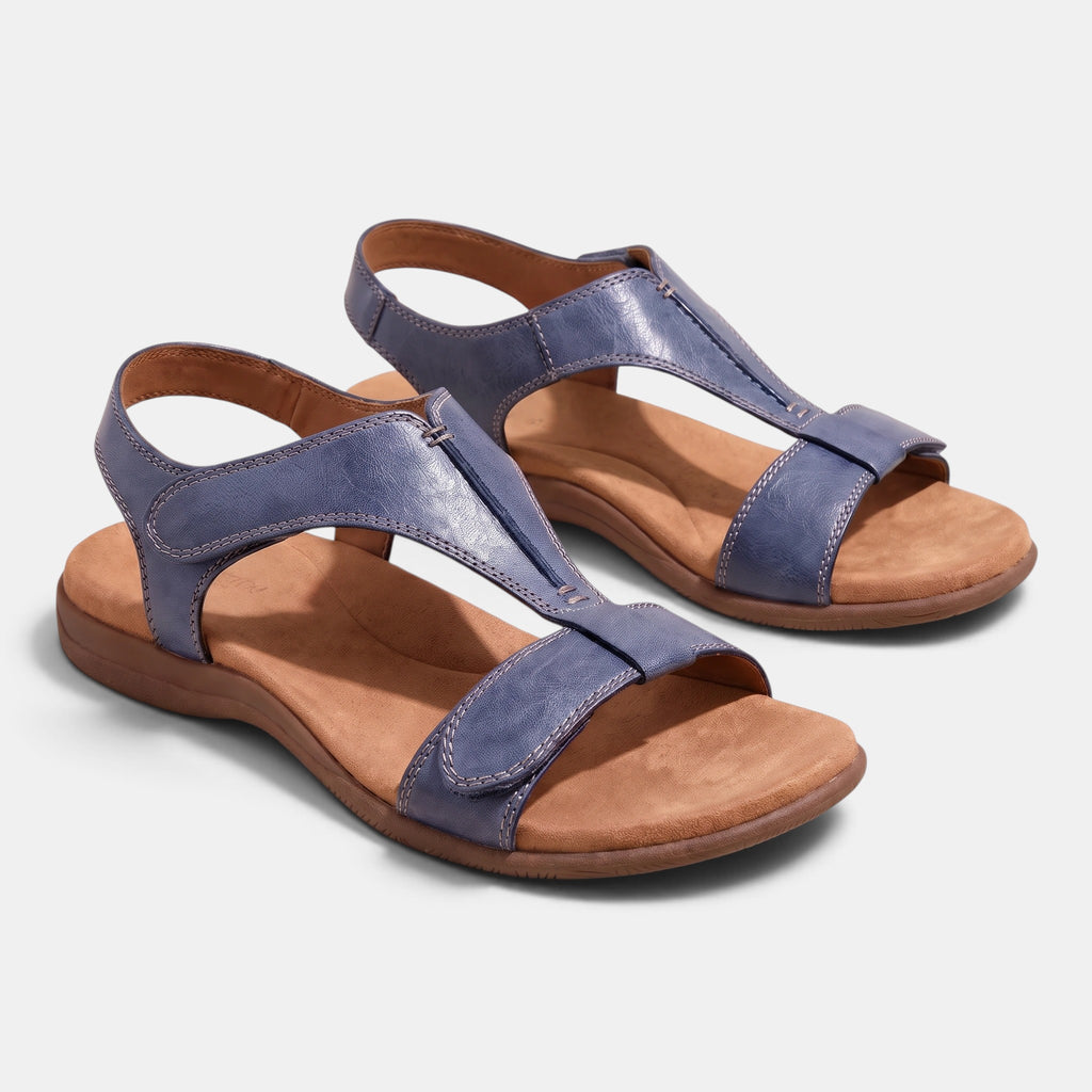 Women's Adjustable Strap Sandals with Open Toe and T-Bar Design