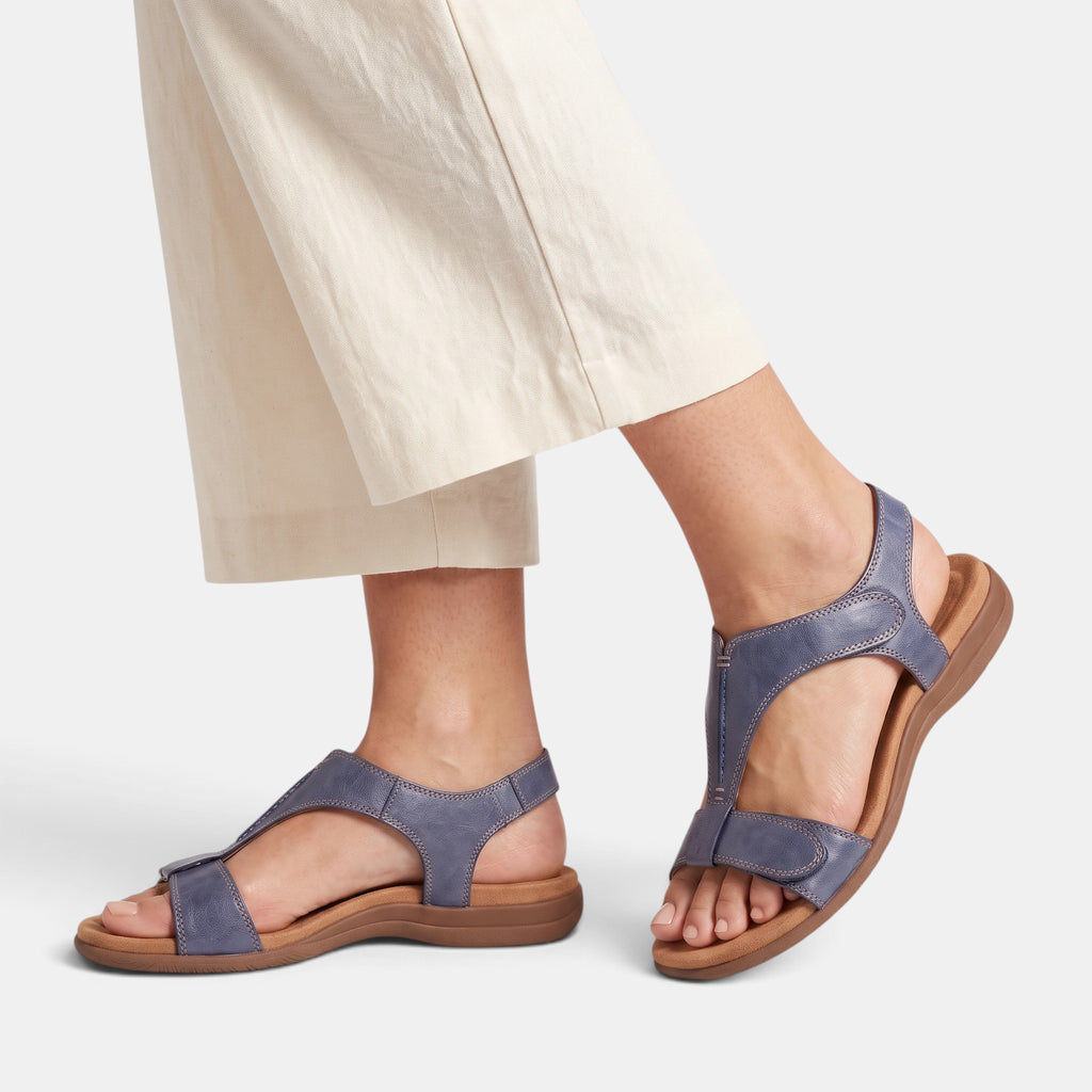 Women's Adjustable Strap Sandals with Open Toe and T-Bar Design