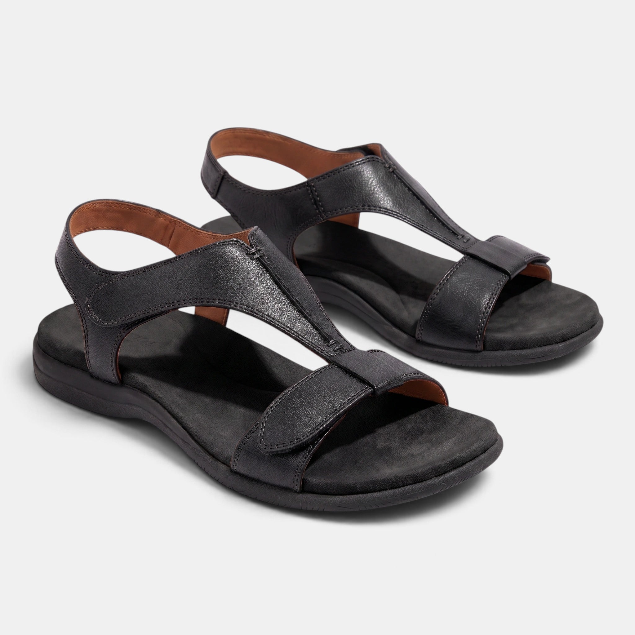 Women's Adjustable Strap Sandals with Open Toe and T-Bar Design