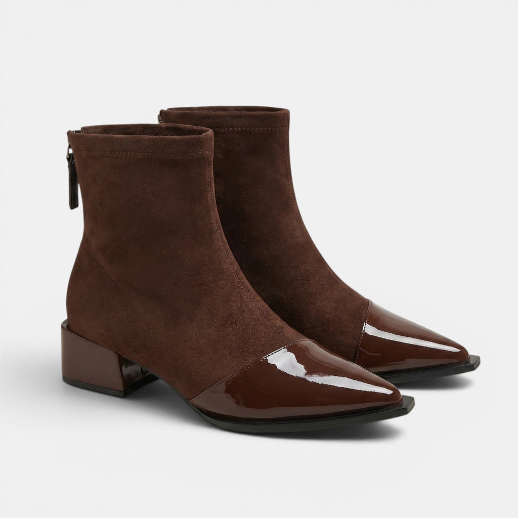 Women's Ankle Boots with Block Heel and Patent Details SnugBubs Australia