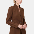 Women's Blazer and Trousers Set with Single Button Closure and Flared Trousers