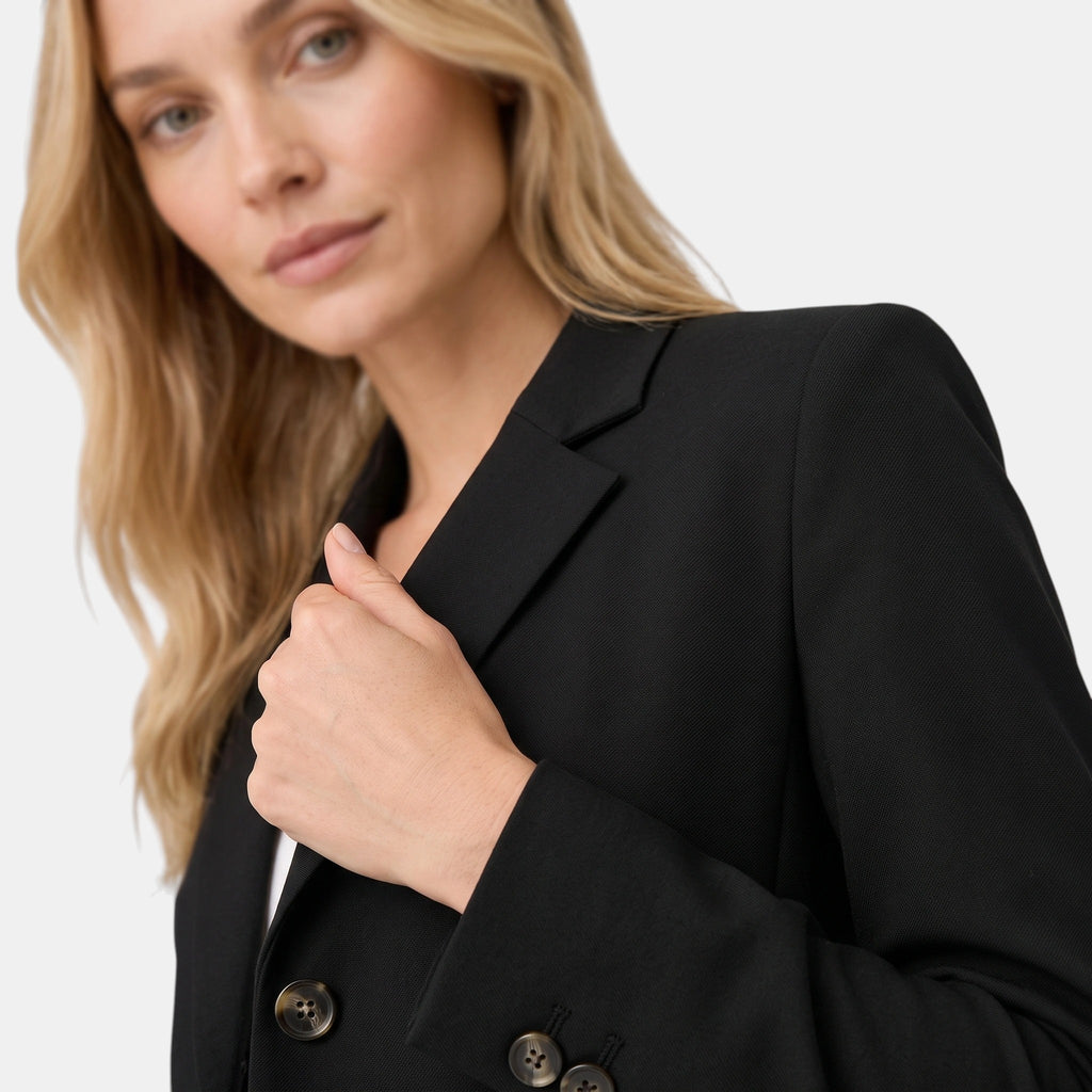 Women's Blazer with Single Button Closure and Notch Lapel