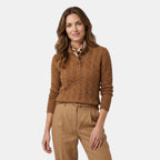 Women's Cable Knit Sweater Button Collar Classic Fit SnugBubs Australia