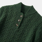 Women's Cable Knit Sweater Button Collar Classic Fit SnugBubs Australia