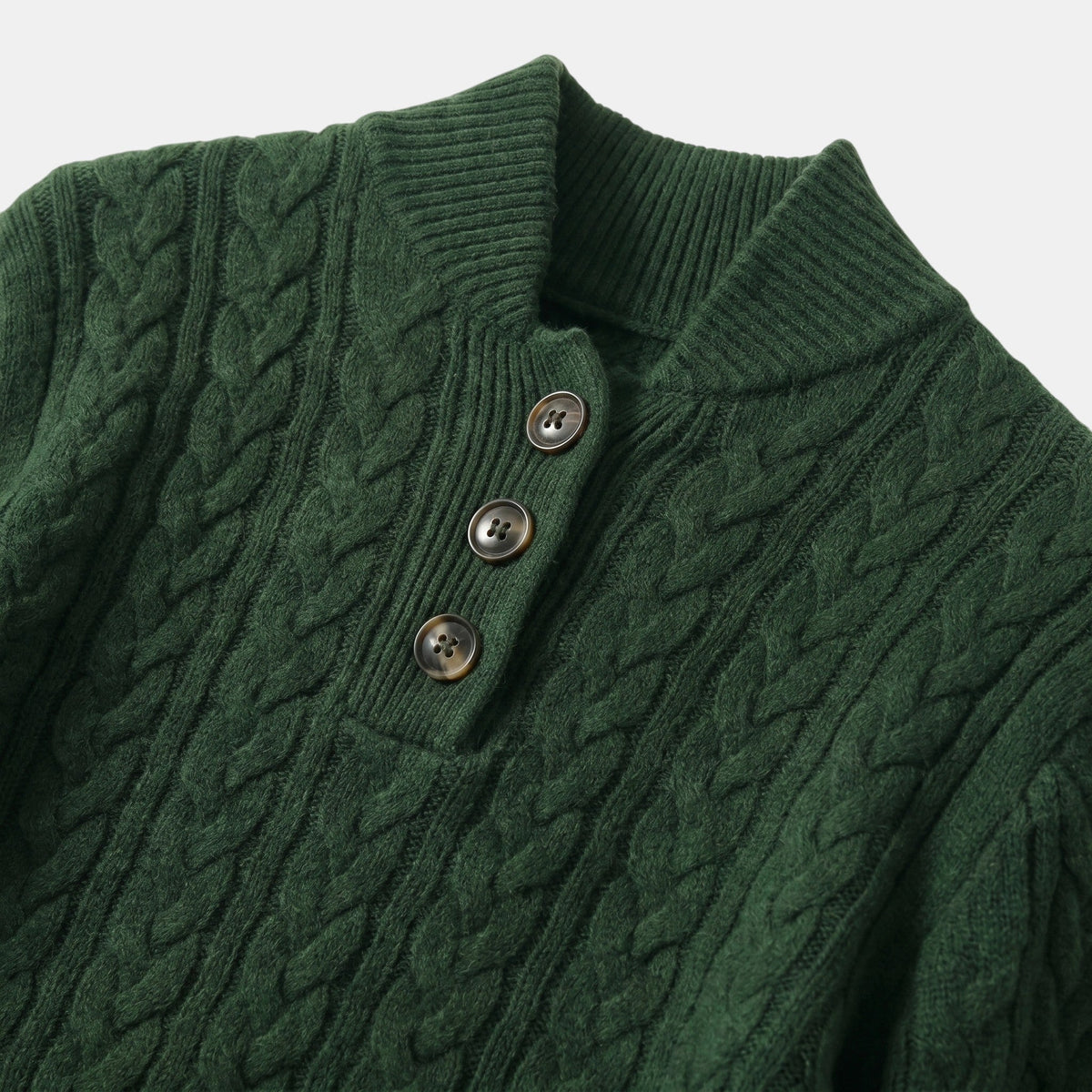 Women's Cable Knit Sweater Button Collar Classic Fit SnugBubs Australia