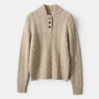Women's Cable Knit Sweater Button Collar Classic Fit SnugBubs Australia