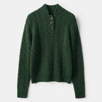 Women's Cable Knit Sweater Button Collar Classic Fit SnugBubs Australia