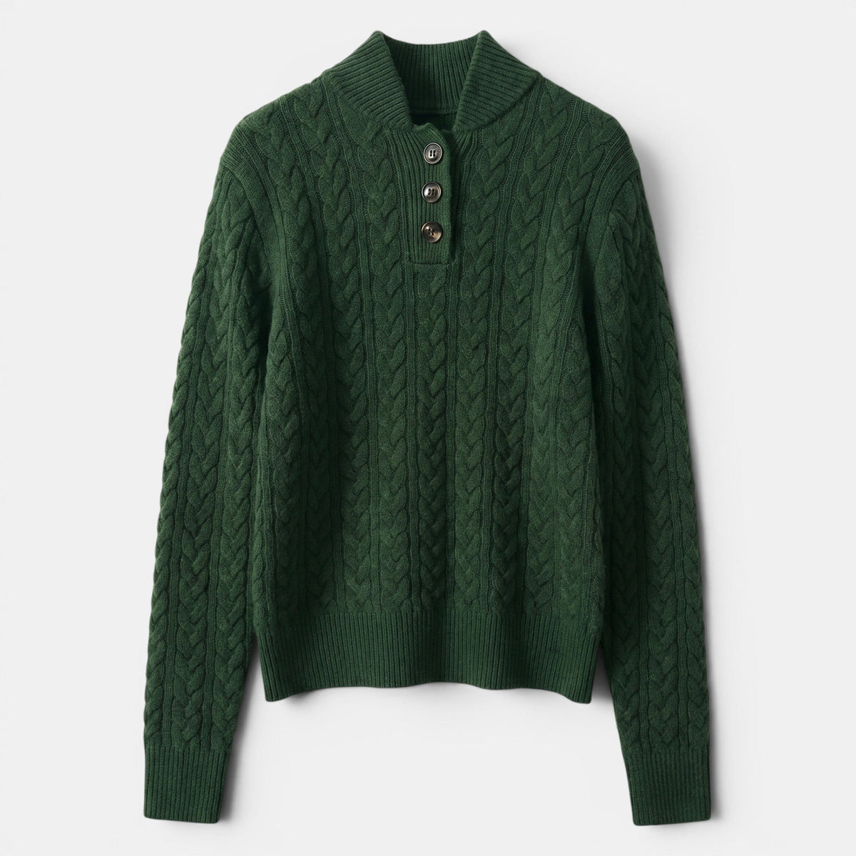 Women's Cable Knit Sweater Button Collar Classic Fit SnugBubs Australia
