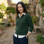 Women's Cable Knit Sweater Button Collar Classic Fit SnugBubs Australia
