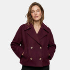 Women's Double Breasted Short Coat Elegant Office Jacket SnugBubs Australia
