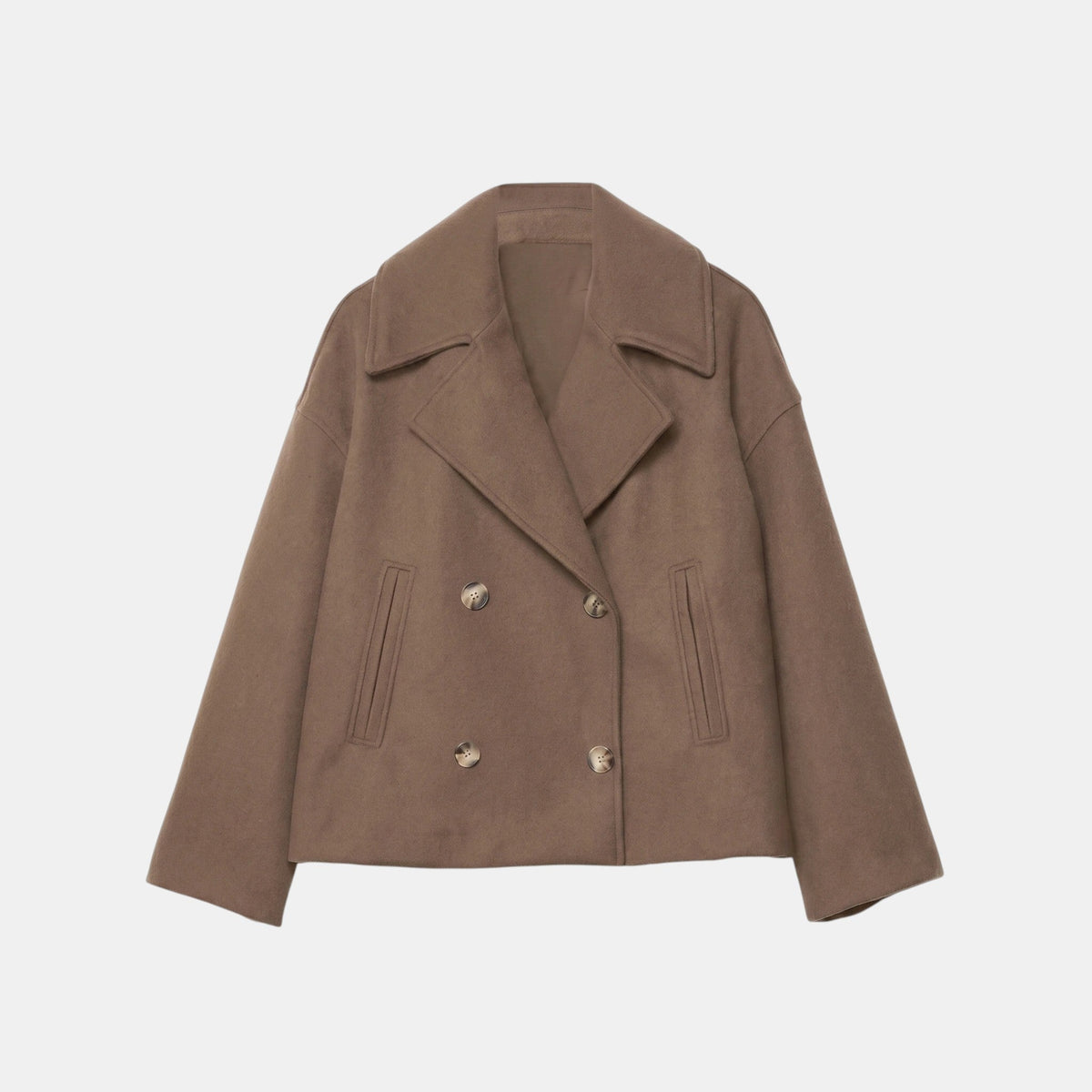 Women's Double Breasted Short Coat Elegant Office Jacket SnugBubs Australia