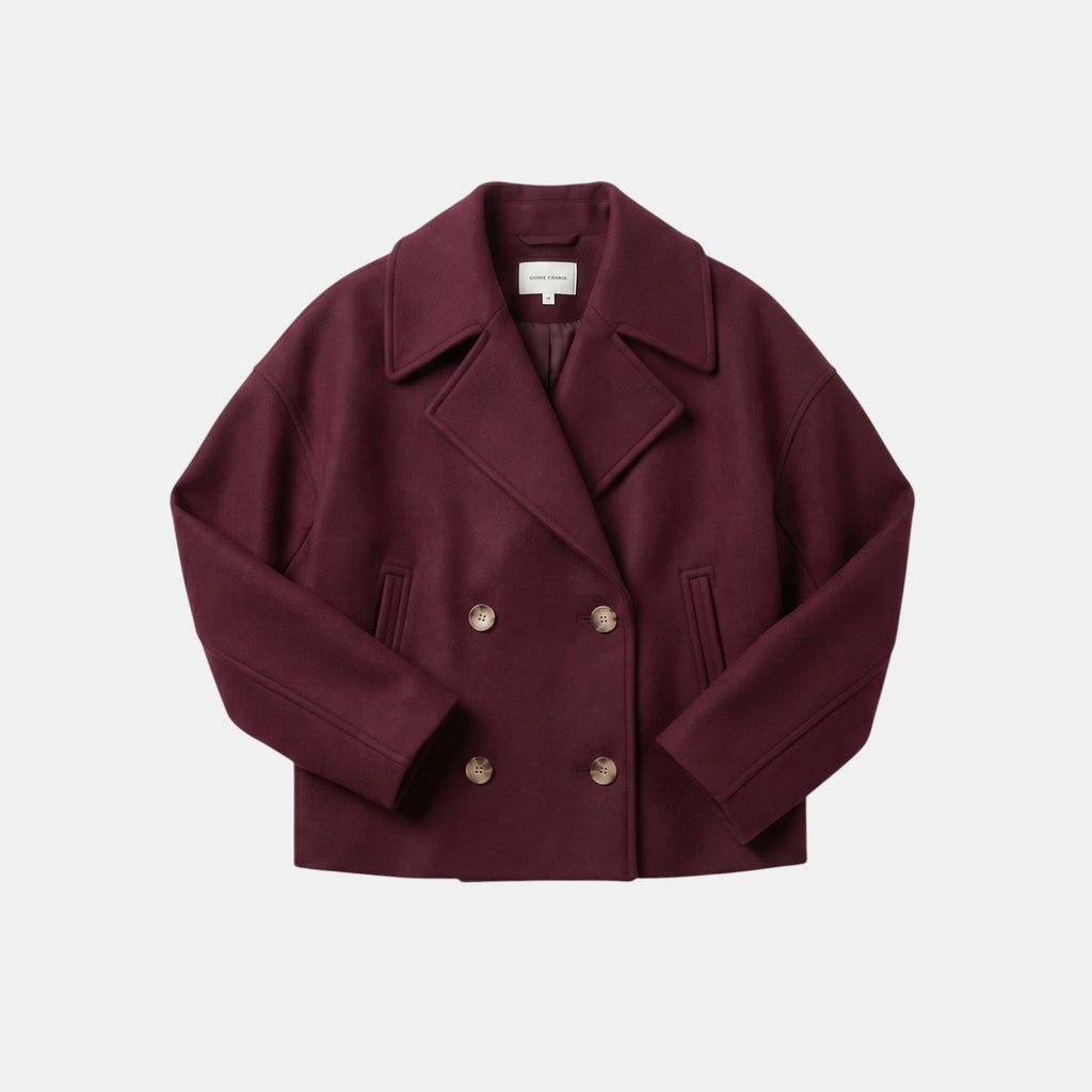 Women's Double Breasted Short Coat Elegant Office Jacket SnugBubs Australia