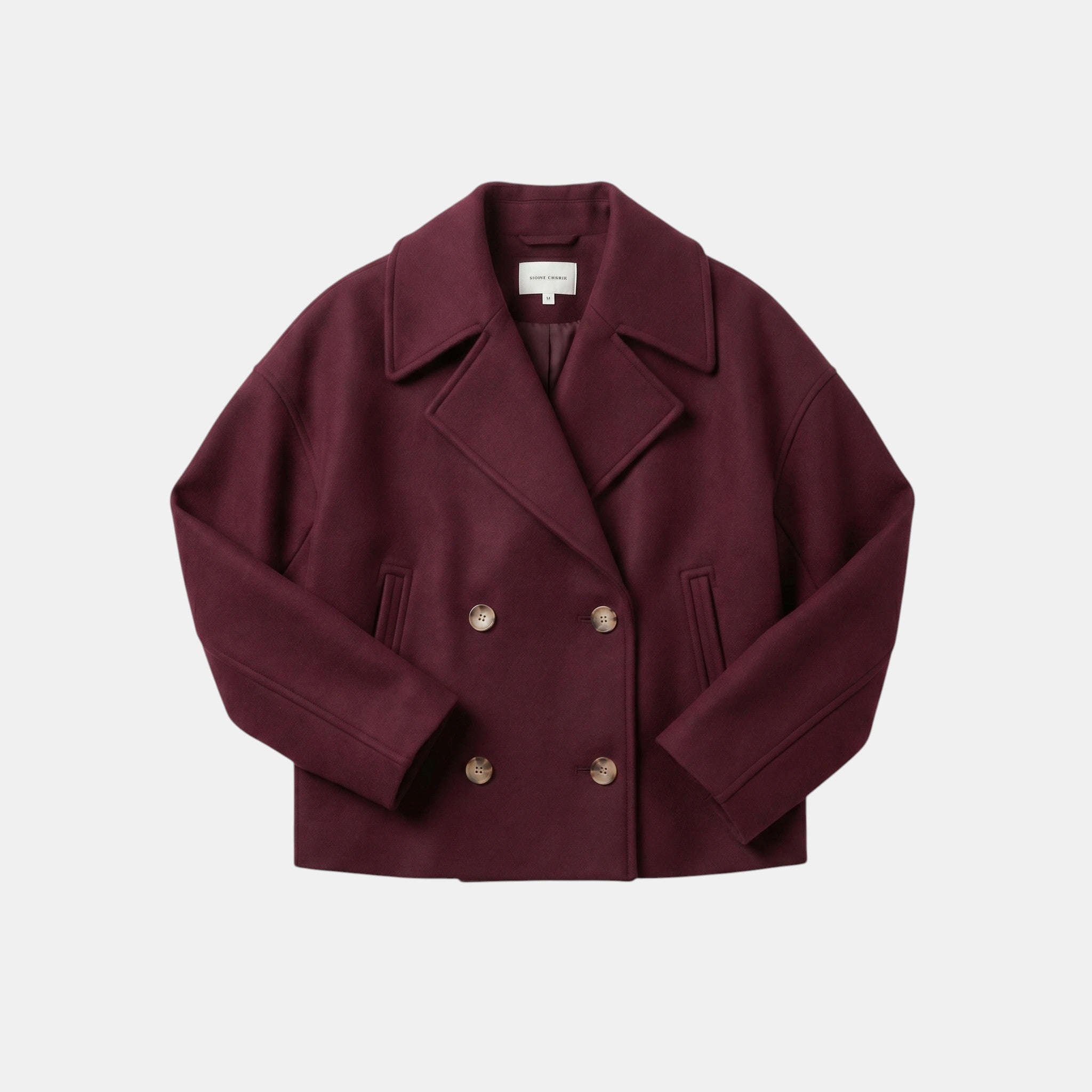 Women's Double Breasted Short Coat Elegant Office Jacket SnugBubs Australia
