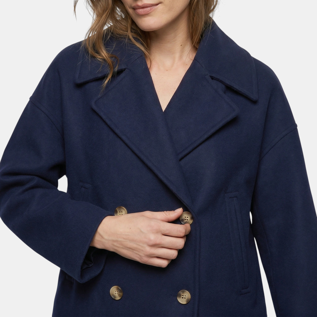 Women's Double Breasted Short Coat Elegant Office Jacket SnugBubs Australia