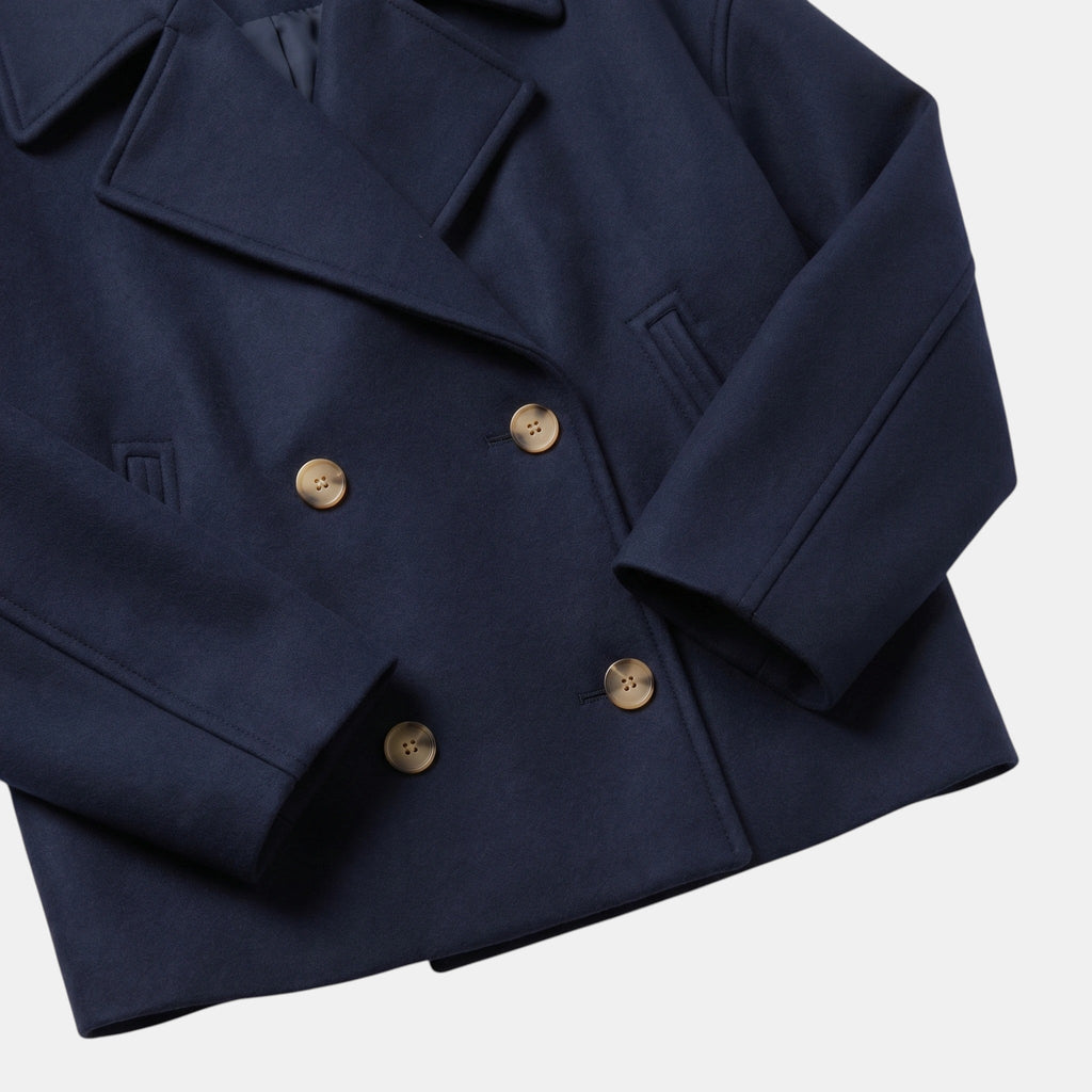 Women's Double Breasted Short Coat Elegant Office Jacket SnugBubs Australia