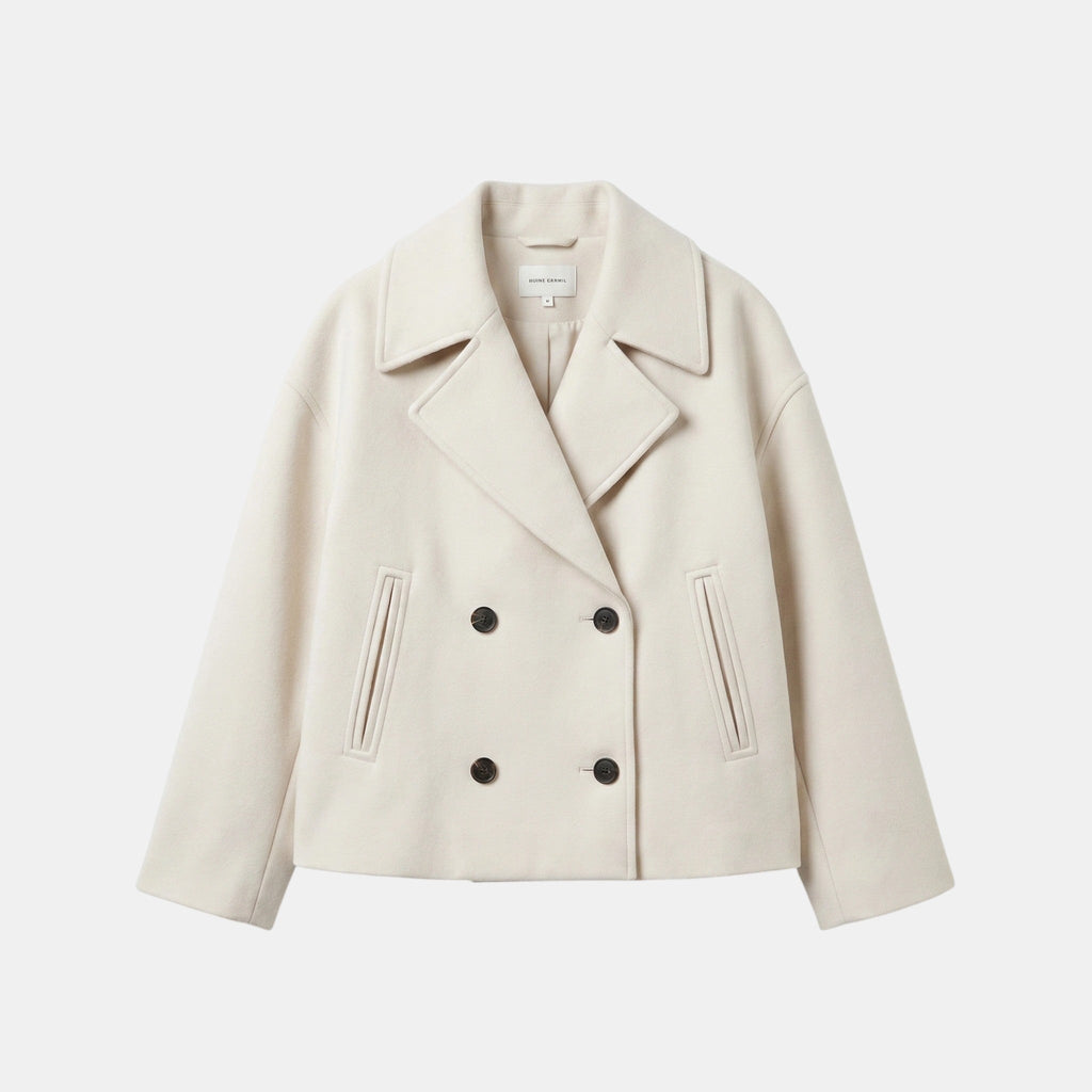 Women's Double Breasted Short Coat Elegant Office Jacket SnugBubs Australia