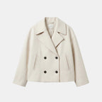 Women's Double Breasted Short Coat Elegant Office Jacket SnugBubs Australia