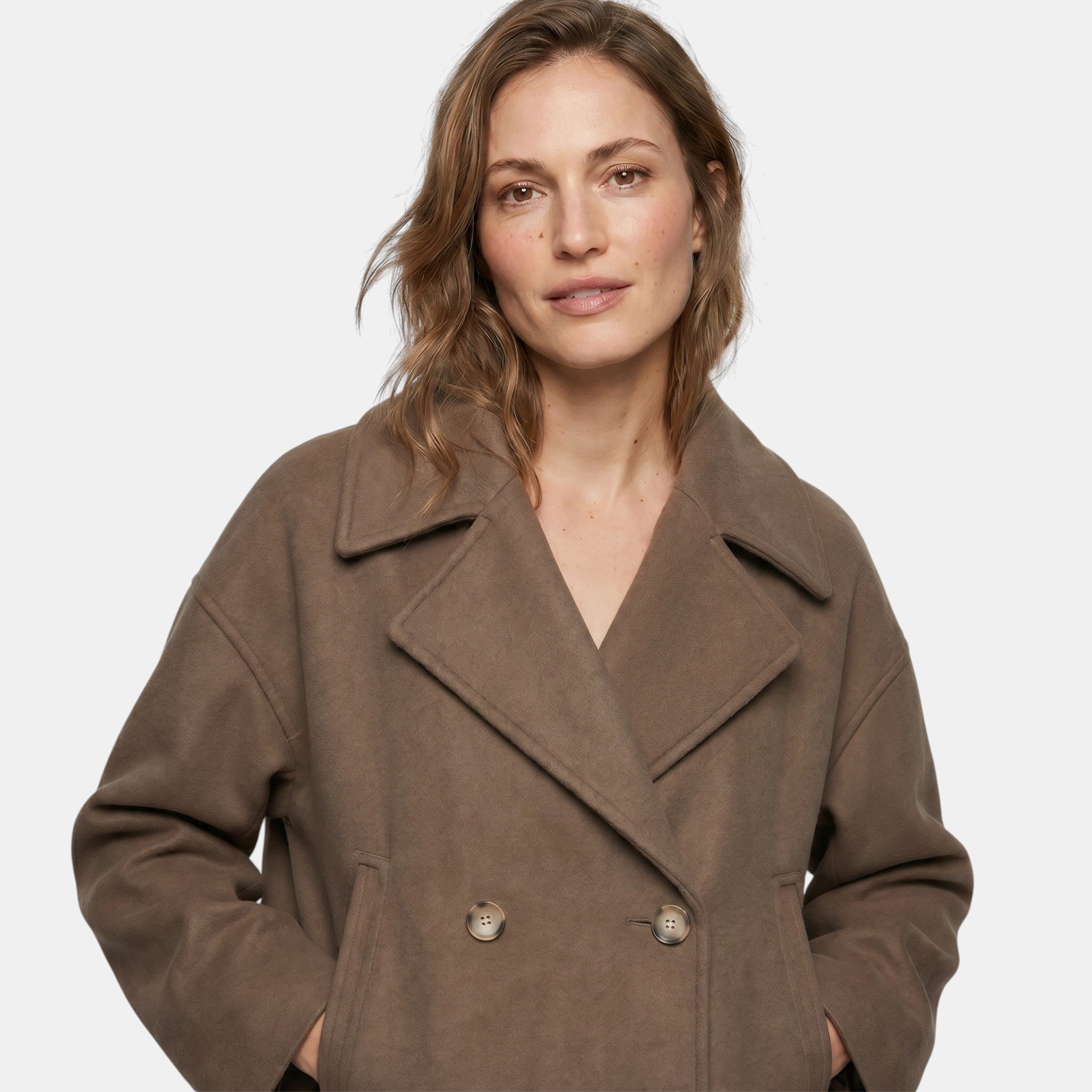 Women's Double Breasted Short Coat Elegant Office Jacket SnugBubs Australia