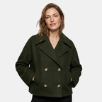 Women's Double Breasted Short Coat Elegant Office Jacket SnugBubs Australia