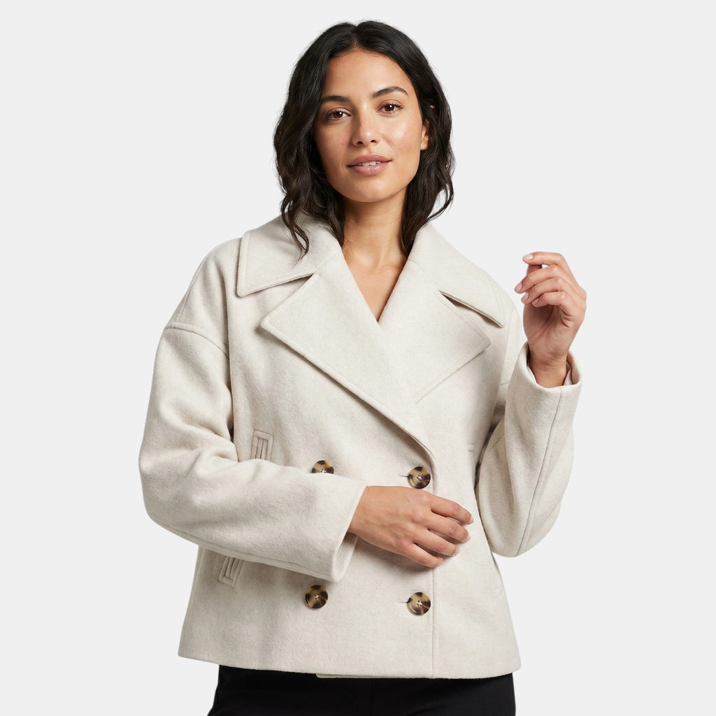Women's Double Breasted Short Jacket Elegant Tailored Coat SnugBubs Australia