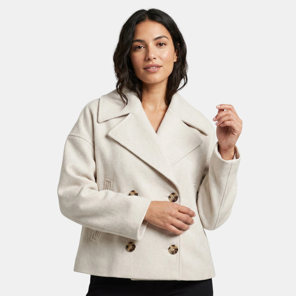 Women's Double Breasted Short Jacket Elegant Tailored Coat SnugBubs Australia