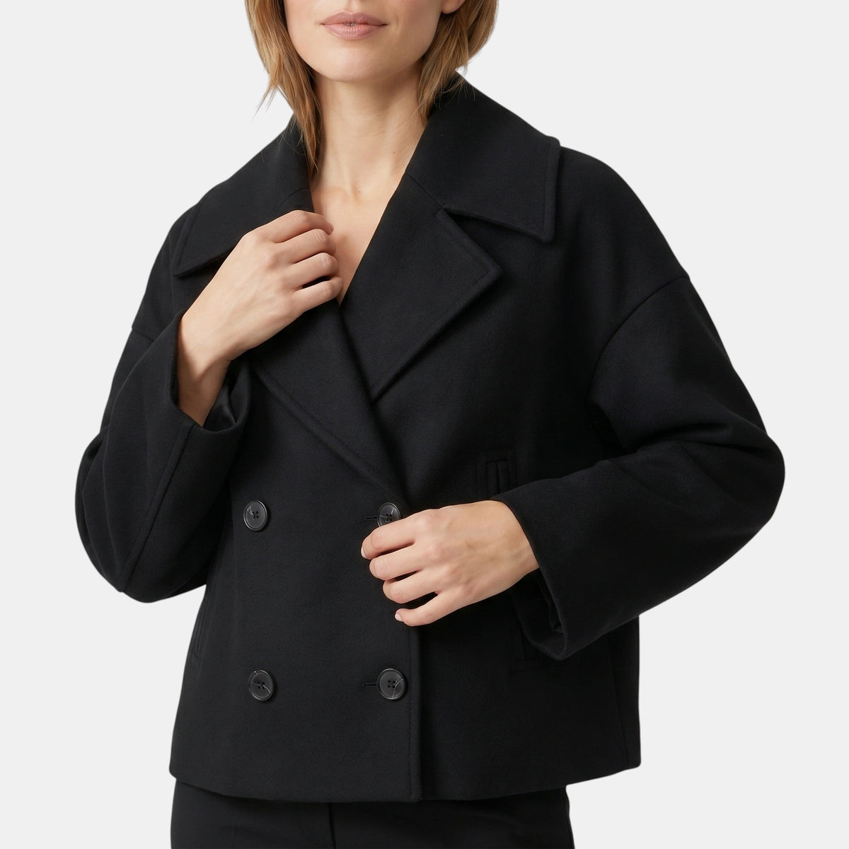 Women's Double Breasted Short Jacket Elegant Tailored Coat SnugBubs Australia