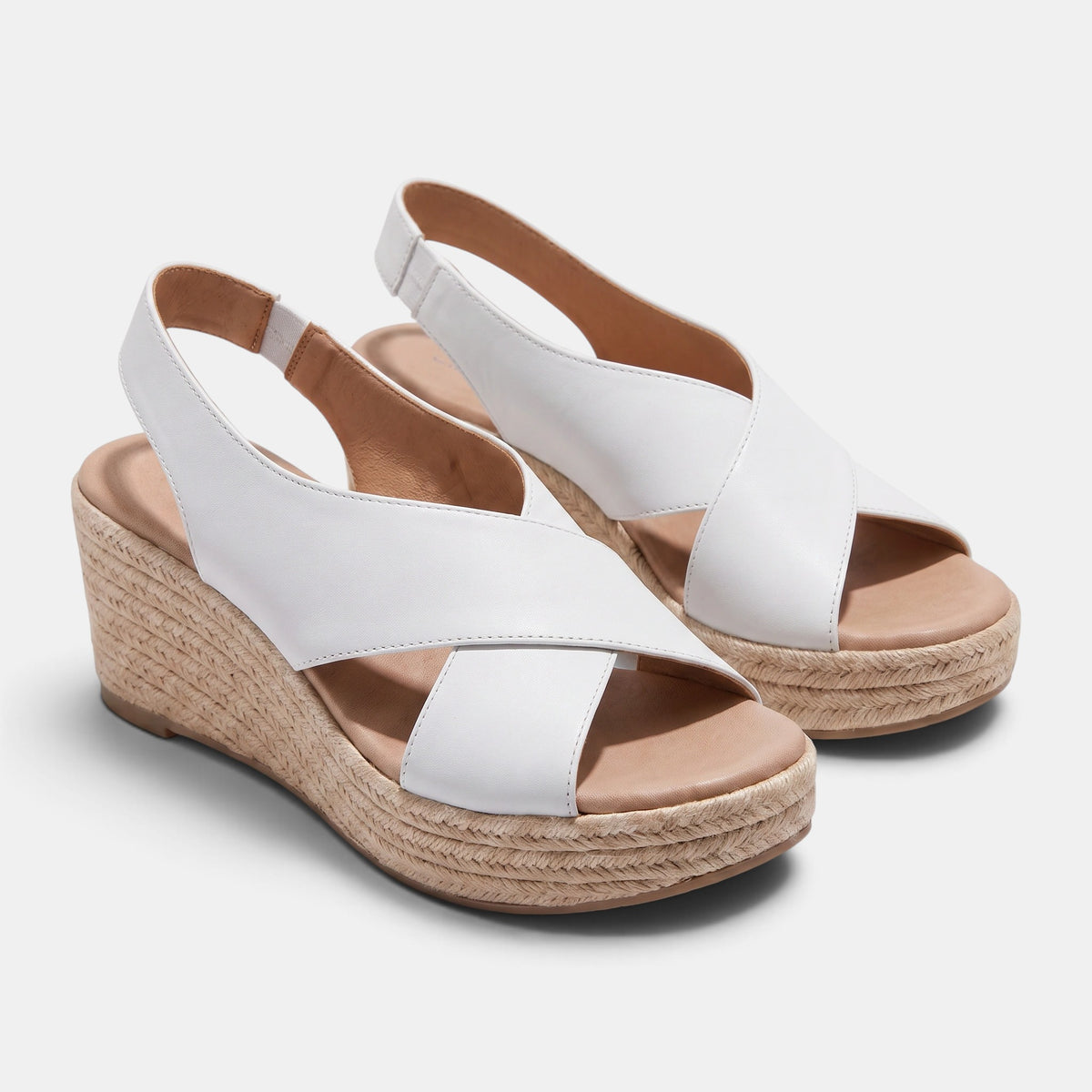 Women's Espadrille Wedge Sandals with Cross Strap Design and Open Toe