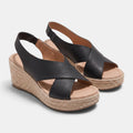 Women's Espadrille Wedge Sandals with Cross Strap Design and Open Toe