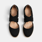 Women's Espadrille Wedge Shoes with Cross Strap and Closed Toe