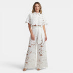 Women's Floral Cut Out Two Piece Set Elegant Summer Outfit SnugBubs Australia