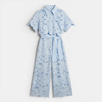 Women's Floral Cut Out Two Piece Set Elegant Summer Outfit SnugBubs Australia