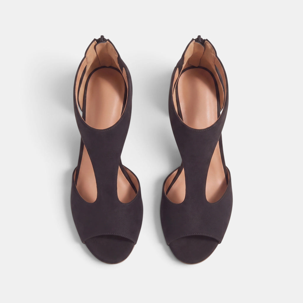 Women's Heeled Sandals with Ankle Strap and Open Toe