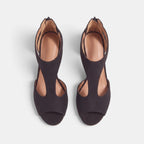 Women's Heeled Sandals with Ankle Strap and Open Toe