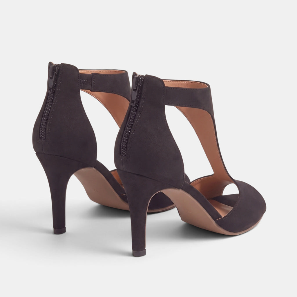 Women's Heeled Sandals with Ankle Strap and Open Toe