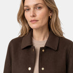 Women's Jacket with Button Front, Collar and Patch Pockets