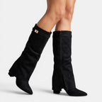 Women's Knee High Boots with Flap Detail and Block Heel SnugBubs Australia